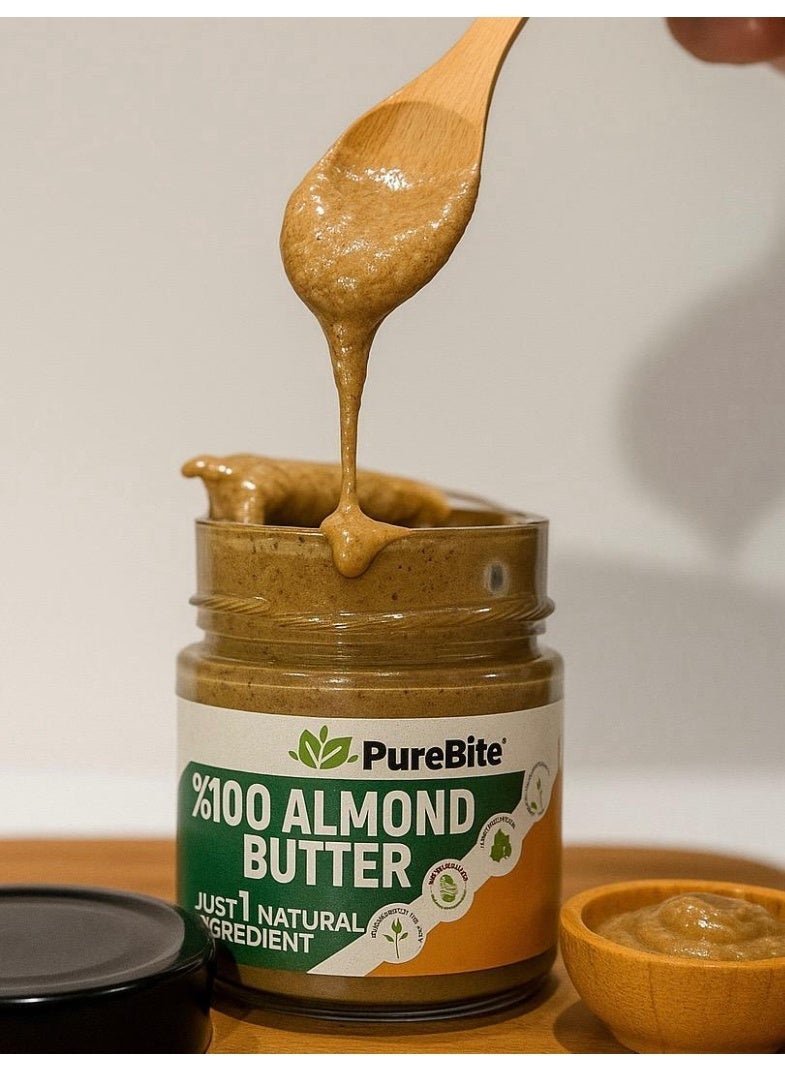 PURE BITE %100 Natural Almond Butter, Sugar Free, Gluten Free, High Protein-200 gr - Image 3